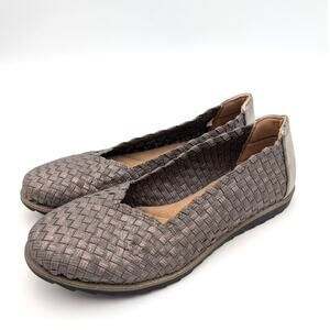Comfortiva Riya Woven Elastic Flat Slip-On Women's Anthracite Size US8W EU38.5